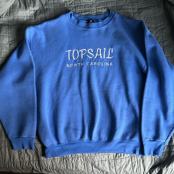 Vintage Blue striped Topsail North Carolina Crewneck Sweatshirt - Picture 1 of 9